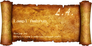 Lampl Ambrus névjegykártya