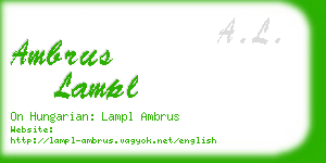 ambrus lampl business card